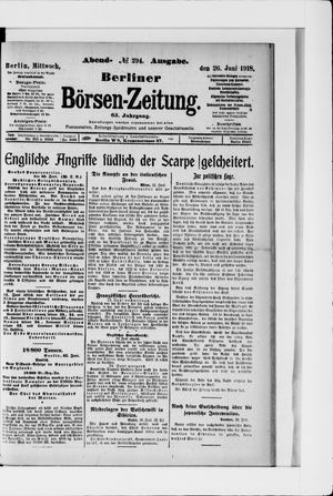 Berliner Börsen-Zeitung vom 26.06.1918