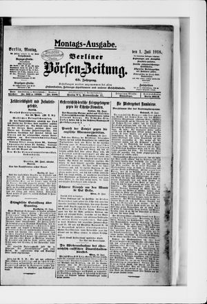 Berliner Börsen-Zeitung vom 01.07.1918