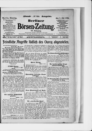 Berliner Börsen-Zeitung vom 02.07.1918
