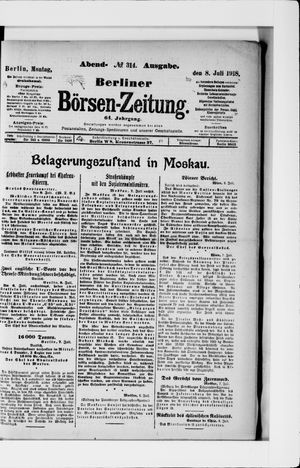 Berliner Börsen-Zeitung vom 08.07.1918