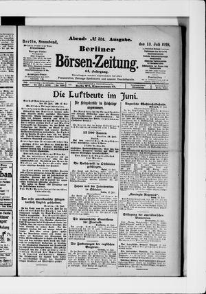 Berliner Börsen-Zeitung on Jul 13, 1918