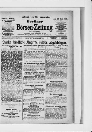 Berliner Börsen-Zeitung vom 22.07.1918