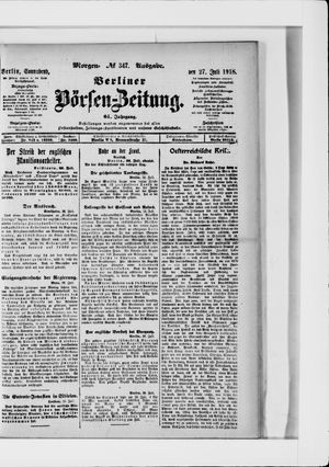 Berliner Börsen-Zeitung vom 27.07.1918