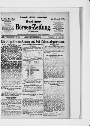 Berliner Börsen-Zeitung vom 30.07.1918