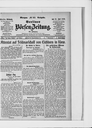 Berliner Börsen-Zeitung vom 31.07.1918