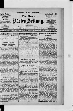 Berliner Börsen-Zeitung vom 02.08.1918