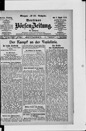 Berliner Börsen-Zeitung vom 06.08.1918