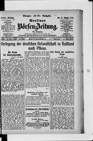Berliner Börsen-Zeitung vom 11.08.1918