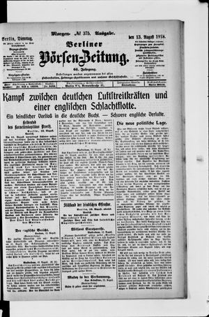 Berliner Börsen-Zeitung vom 13.08.1918