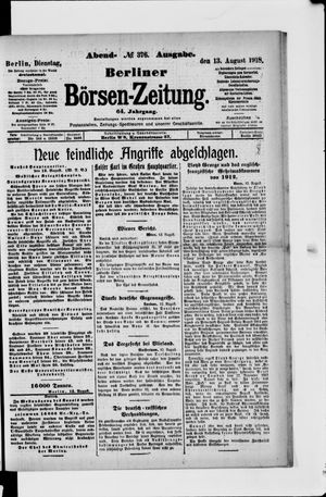Berliner Börsen-Zeitung vom 13.08.1918