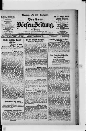 Berliner Börsen-Zeitung vom 17.08.1918