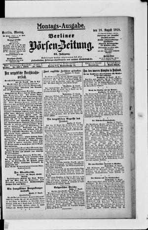 Berliner Börsen-Zeitung vom 19.08.1918