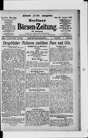 Berliner Börsen-Zeitung vom 20.08.1918