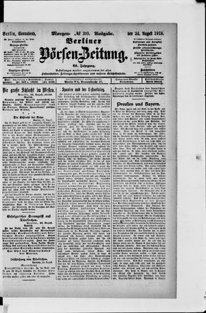 Berliner Börsen-Zeitung vom 24.08.1918
