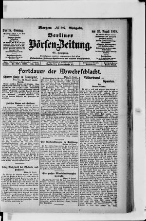 Berliner Börsen-Zeitung vom 25.08.1918
