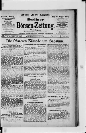 Berliner Börsen-Zeitung vom 26.08.1918