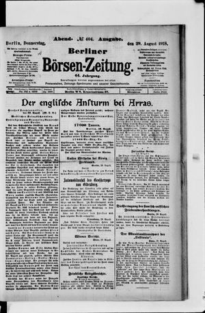 Berliner Börsen-Zeitung vom 29.08.1918