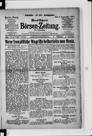 Berliner Börsen-Zeitung vom 02.09.1918