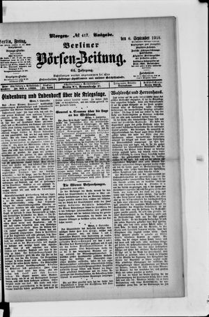 Berliner Börsen-Zeitung vom 06.09.1918
