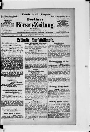 Berliner Börsen-Zeitung vom 07.09.1918