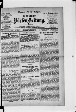 Berliner Börsen-Zeitung vom 08.09.1918