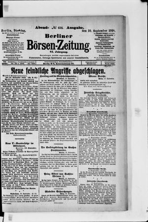 Berliner Börsen-Zeitung vom 10.09.1918