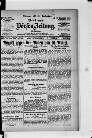 Berliner Börsen-Zeitung vom 13.09.1918