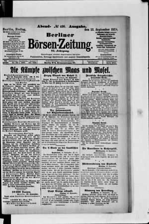 Berliner Börsen-Zeitung vom 13.09.1918