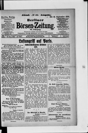 Berliner Börsen-Zeitung vom 16.09.1918