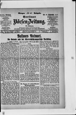 Berliner Börsen-Zeitung vom 18.09.1918