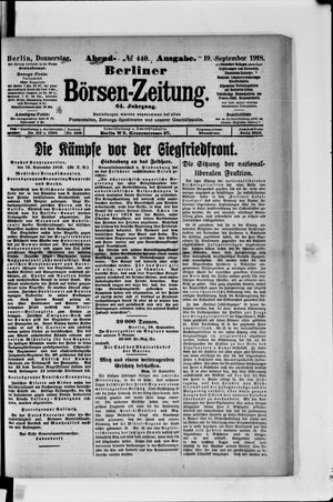 Berliner Börsen-Zeitung vom 19.09.1918