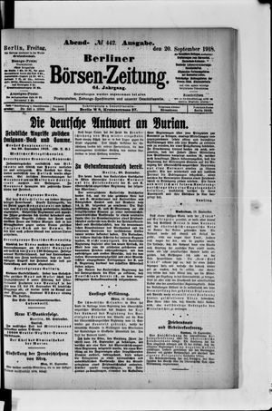 Berliner Börsen-Zeitung on Sep 20, 1918