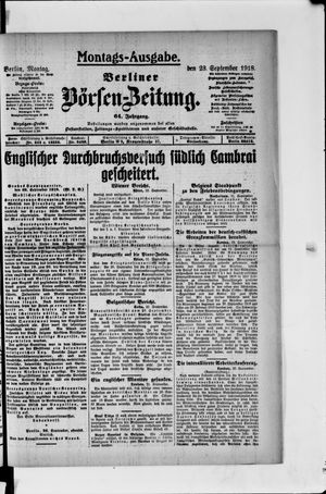Berliner Börsen-Zeitung vom 23.09.1918