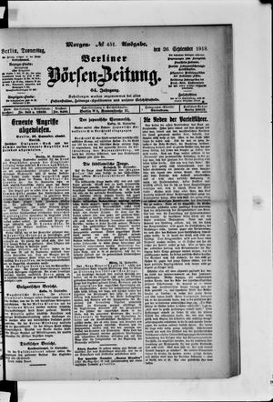 Berliner Börsen-Zeitung vom 26.09.1918