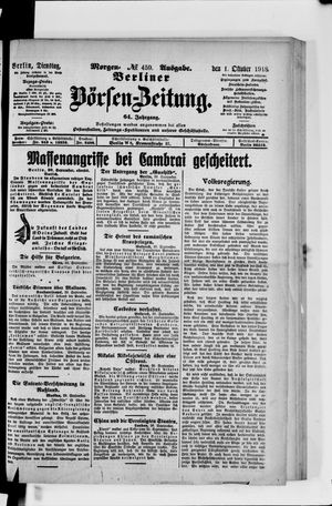 Berliner Börsen-Zeitung on Oct 1, 1918