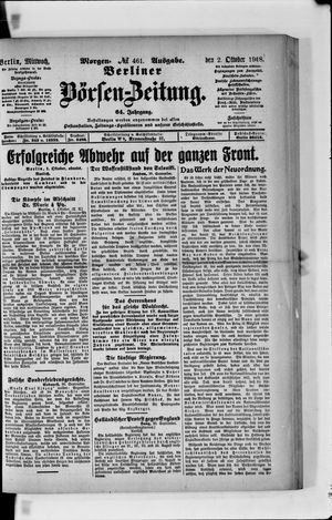 Berliner Börsen-Zeitung vom 02.10.1918