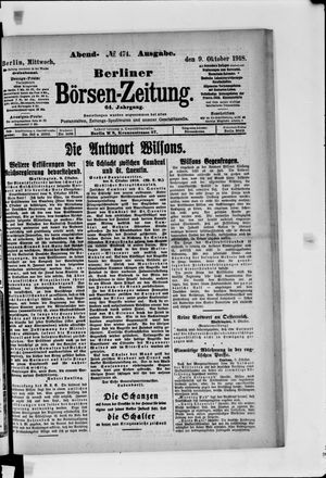 Berliner Börsen-Zeitung vom 09.10.1918