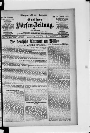 Berliner Börsen-Zeitung vom 13.10.1918