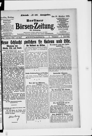 Berliner Börsen-Zeitung on Oct 18, 1918