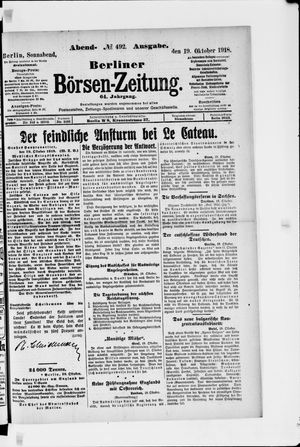 Berliner Börsen-Zeitung vom 19.10.1918