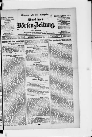 Berliner Börsen-Zeitung vom 20.10.1918