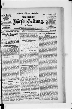Berliner Börsen-Zeitung vom 22.10.1918