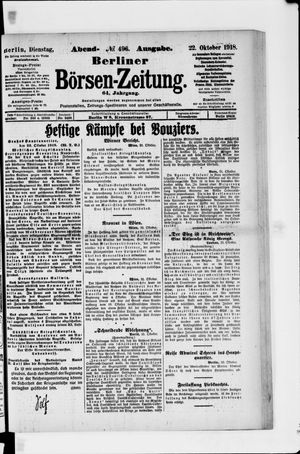 Berliner Börsen-Zeitung vom 22.10.1918