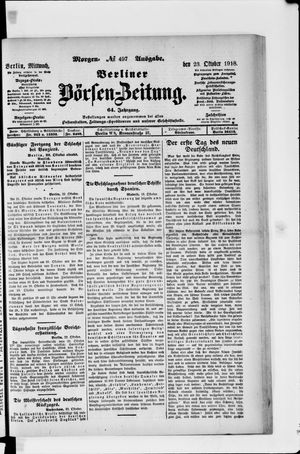 Berliner Börsen-Zeitung vom 23.10.1918