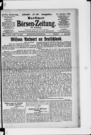 Berliner Börsen-Zeitung vom 24.10.1918