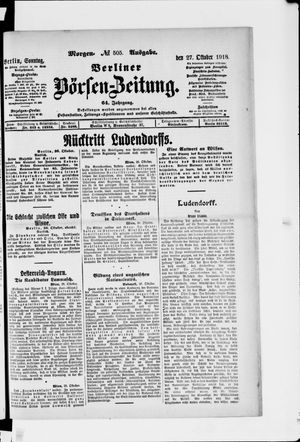 Berliner Börsen-Zeitung vom 27.10.1918