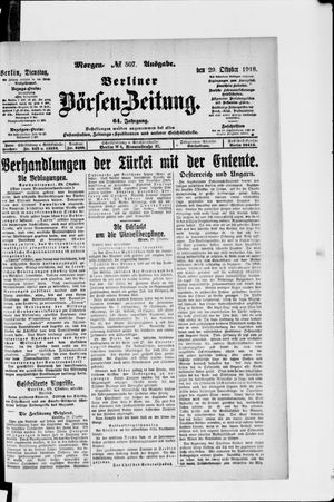 Berliner Börsen-Zeitung vom 29.10.1918