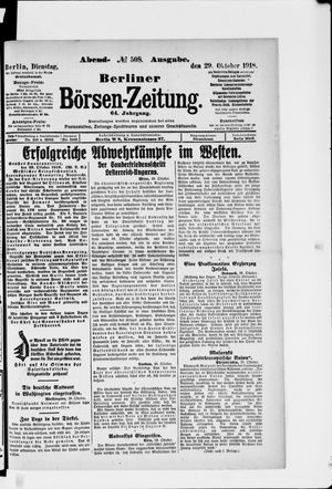 Berliner Börsen-Zeitung vom 29.10.1918