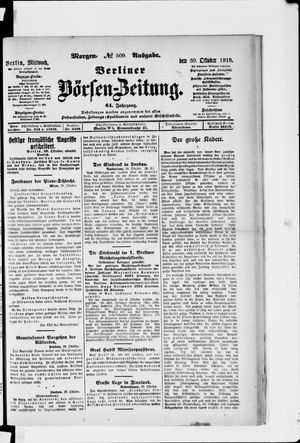 Berliner Börsen-Zeitung vom 30.10.1918