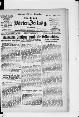 Berliner Börsen-Zeitung vom 31.10.1918